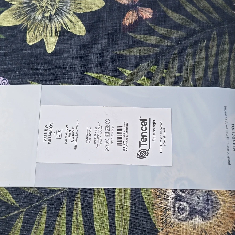 ❤️BUY 2 GET 1 FREE  Palm Grove Linen Full/Queen Duvet Cover
